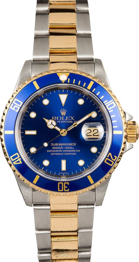 rolex blue face submariner.